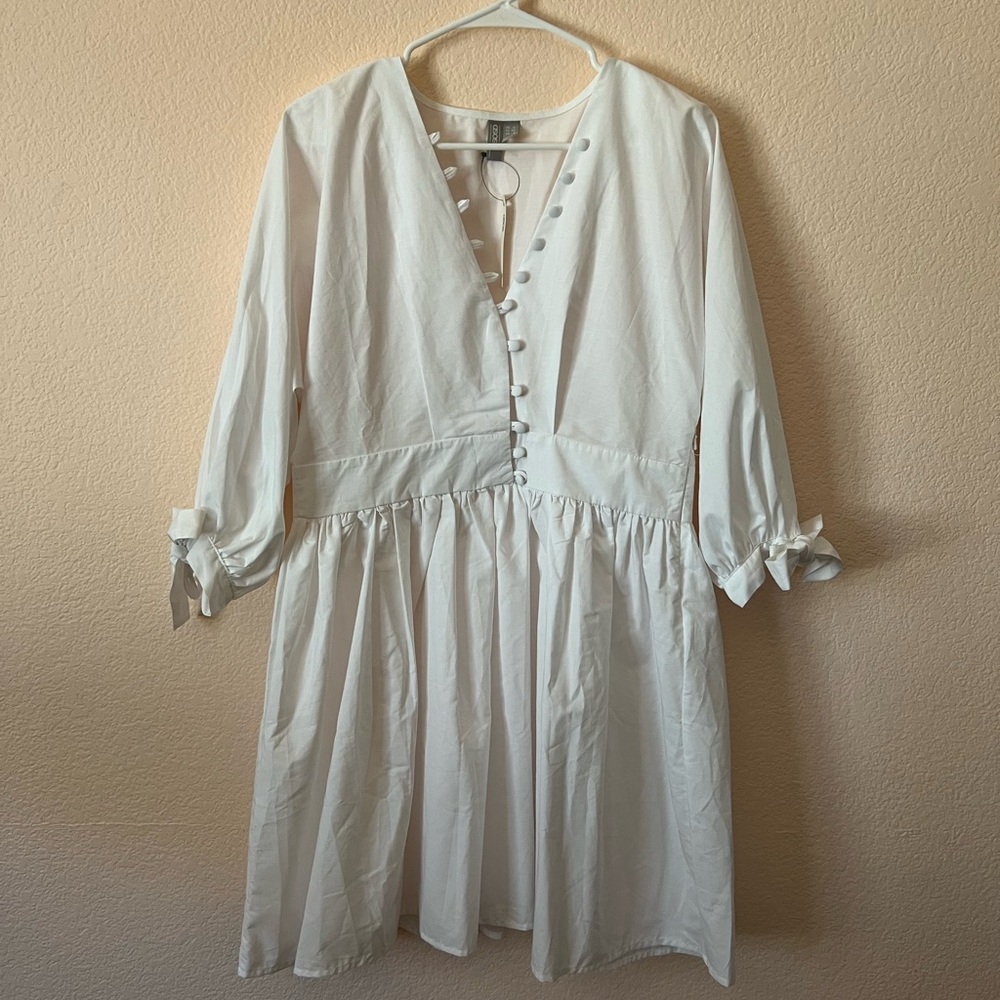 White flowy mini dress